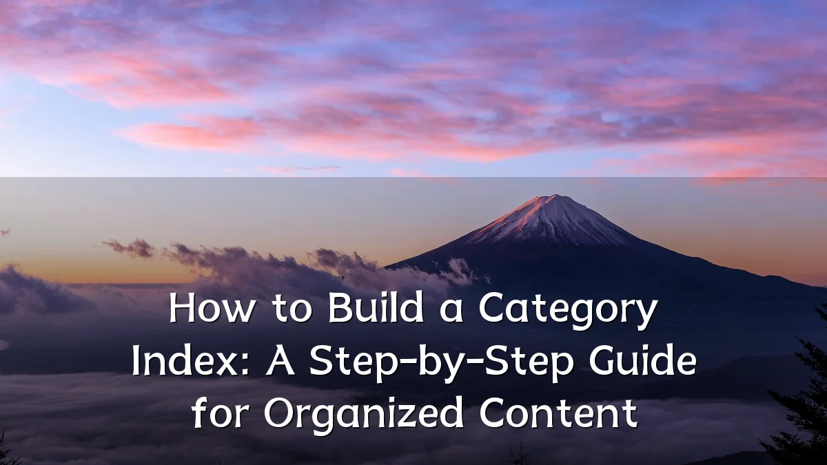 How to Build a Category Index: A Step-by-Step Guide for Organized Content